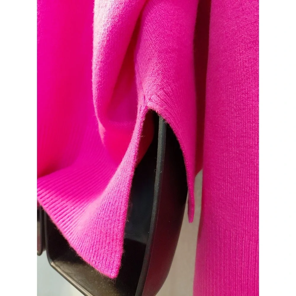 Bright Pink Cozy‎ Boxy Oversized Pullover Sweater Valentine's Women's Size XL - Picture 3 of 9